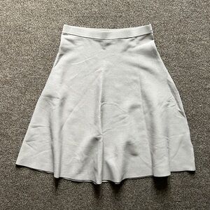 Grey A-Line High Waist Skirt Size XS Tight Knit Stretch Modest Business Workwear